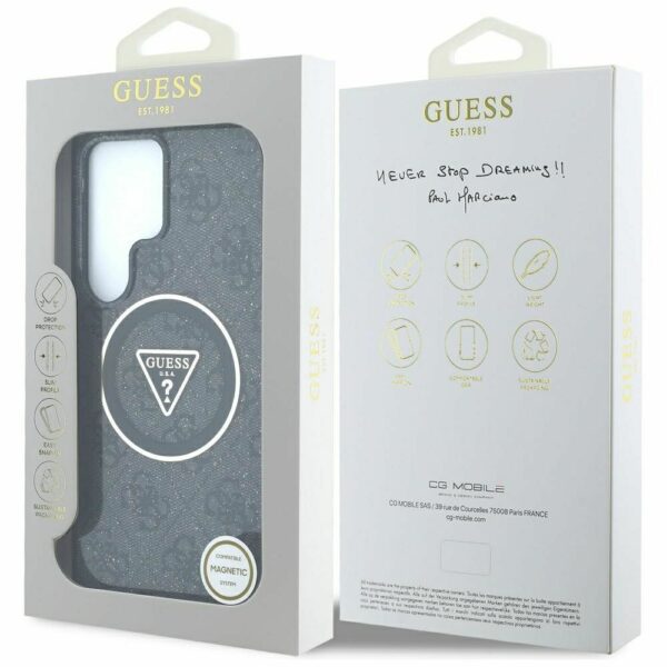 Θήκη Κινητού GUESS Samsung S25 Ultra Μαύρη Glitter Magnetic IML