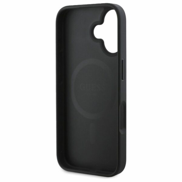 GUESS case for IPHONE 16 comaptible with MagSafe GUHMP16SP4SM4MK (PU 4G Small and Classic) black