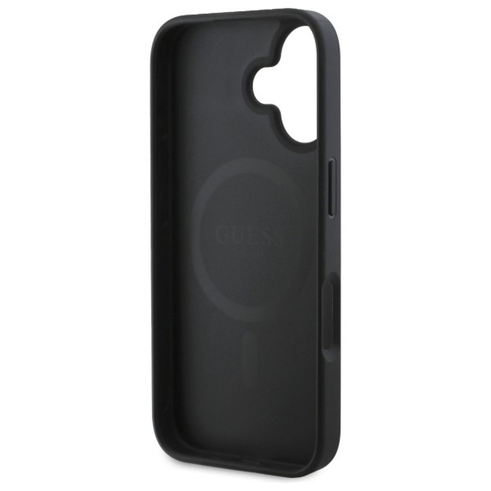 GUESS case for IPHONE 16 comaptible with MagSafe GUHMP16SP4SM4MK (PU 4G Small and Classic) black
