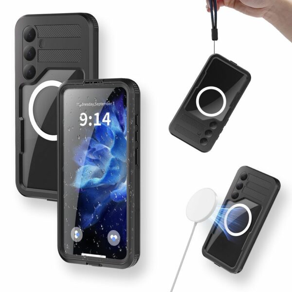 Waterproof case SHELLBOX MARS with metal ring for SAMSUNG S25 Plus black