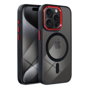 COLOR EDGE MAG COVER case compatible with MagSafe for IPHONE 13 black red