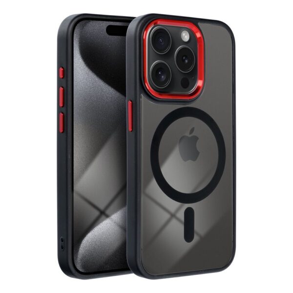 COLOR EDGE MAG COVER case compatible with MagSafe for IPHONE 13 black red