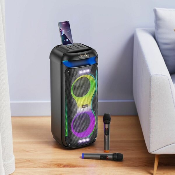 HOCO speaker bluetooth + 2 x wireless microphones HA13 Pro black