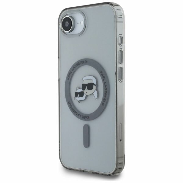 KARL LAGERFELD case for IPHONE 16e (SE 4 2025) compatible with MagSafe KLHMPSE4HLSKCK (IML Metal KC Heads) black