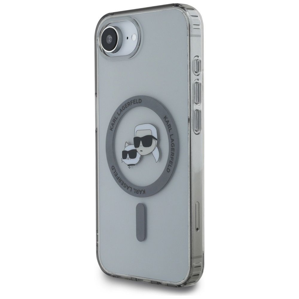 KARL LAGERFELD case for IPHONE 16e (SE 4 2025) compatible with MagSafe KLHMPSE4HLSKCK (IML Metal KC Heads) black