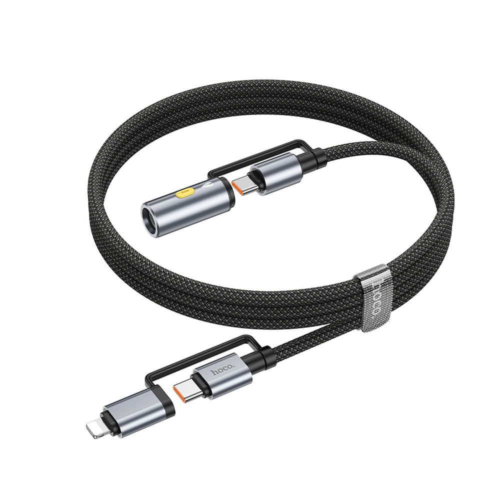 HOCO cable All-in-one Type C / Lightning to Type C / Cigarette lighter PD 3A 60W U138 1,2 m grey