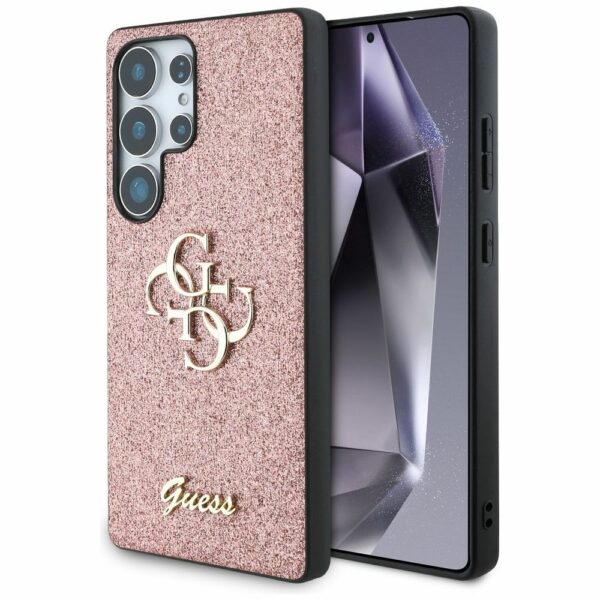 Θήκη Κινητού GUESS Glitter Big 4G Ροζ για Samsung S25 Ultra