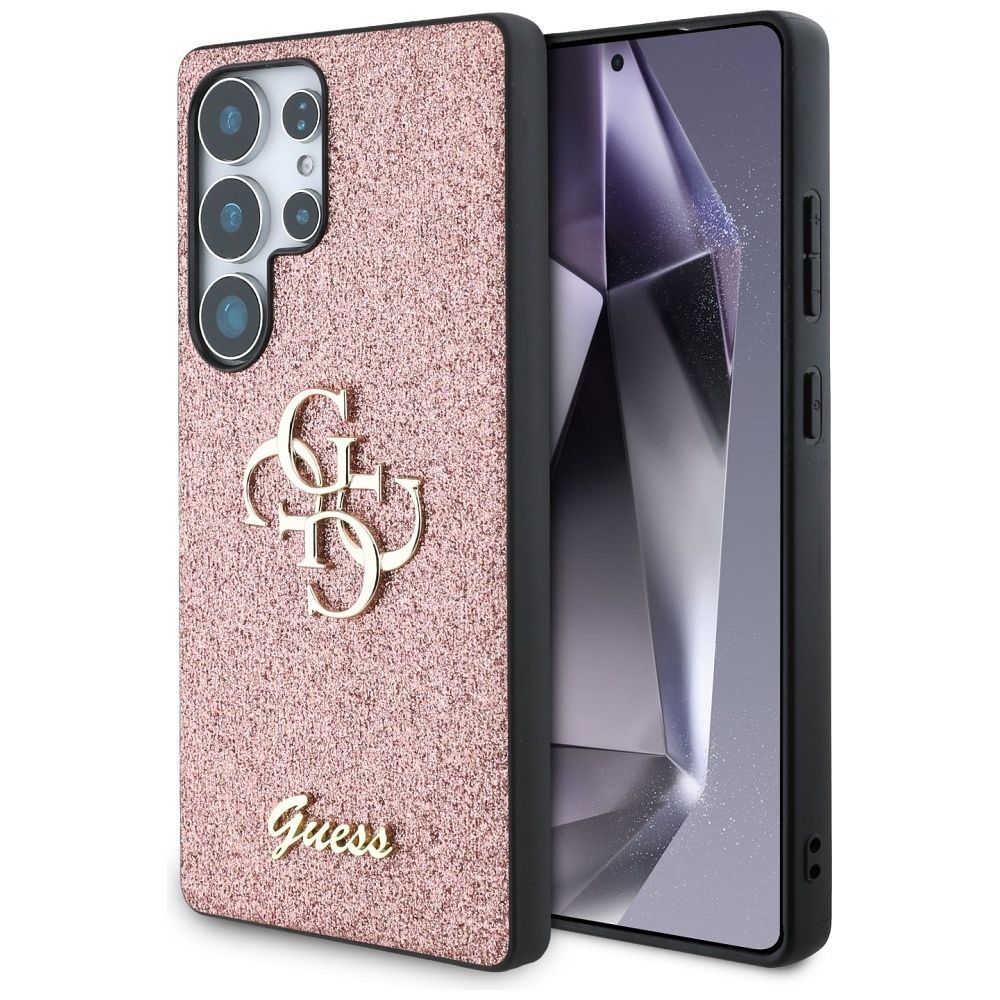 Θήκη Κινητού GUESS Glitter Big 4G Ροζ για Samsung S25 Ultra