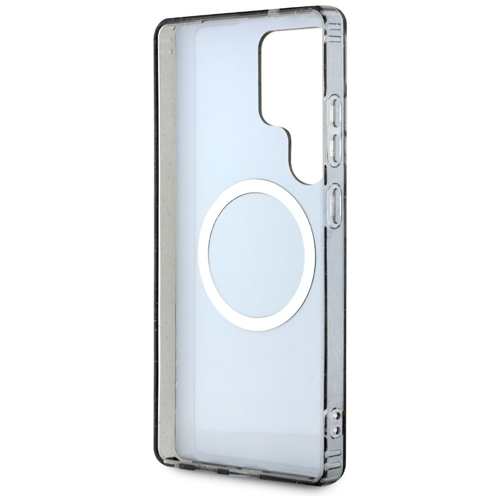Θήκη Κινητού GUESS Samsung S25 Ultra Μαύρη με Γκλίτερ & Λουλούδια