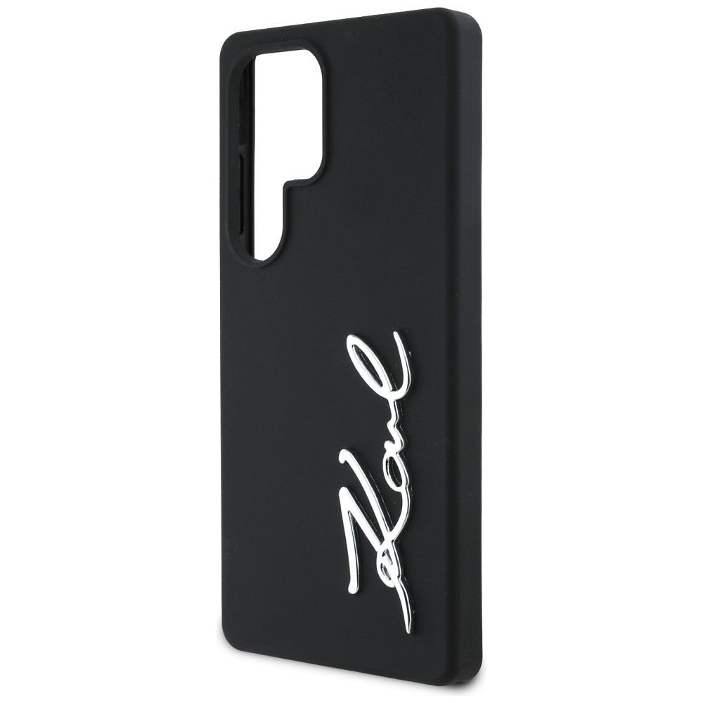 KARL LAGERFELD case for SAMSUNG S25 Ultra KLHCS25LSCMSMVK (Silicone Sign Metal Logo) black