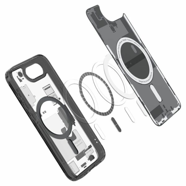SPIGEN case ULTRA HYBRID MAG compatible with MagSafe for IPHONE 16E 2025 zero one black