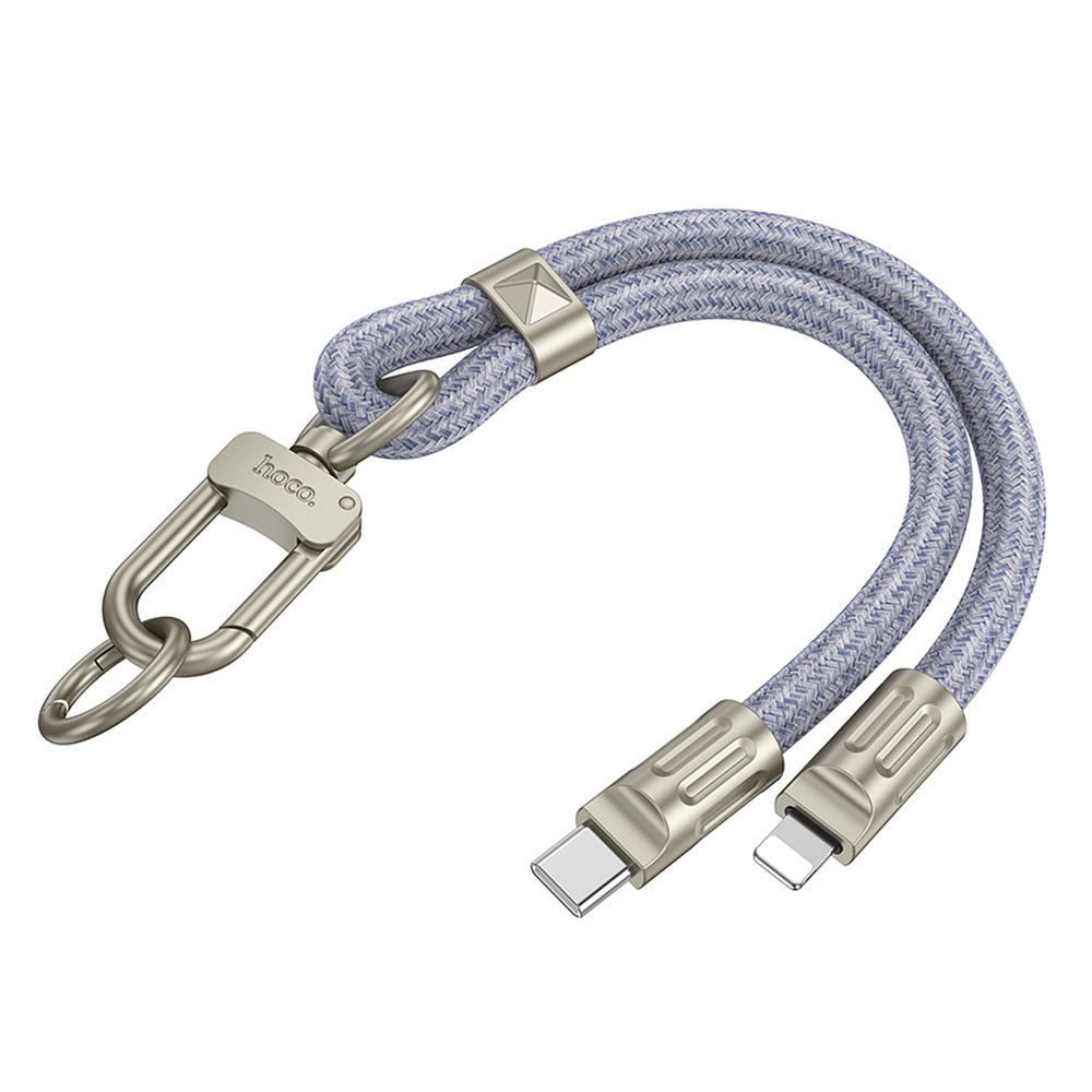 HOCO lanyard shape cable Type C to Lightning PD 20W GH5 0,22 m denim blue