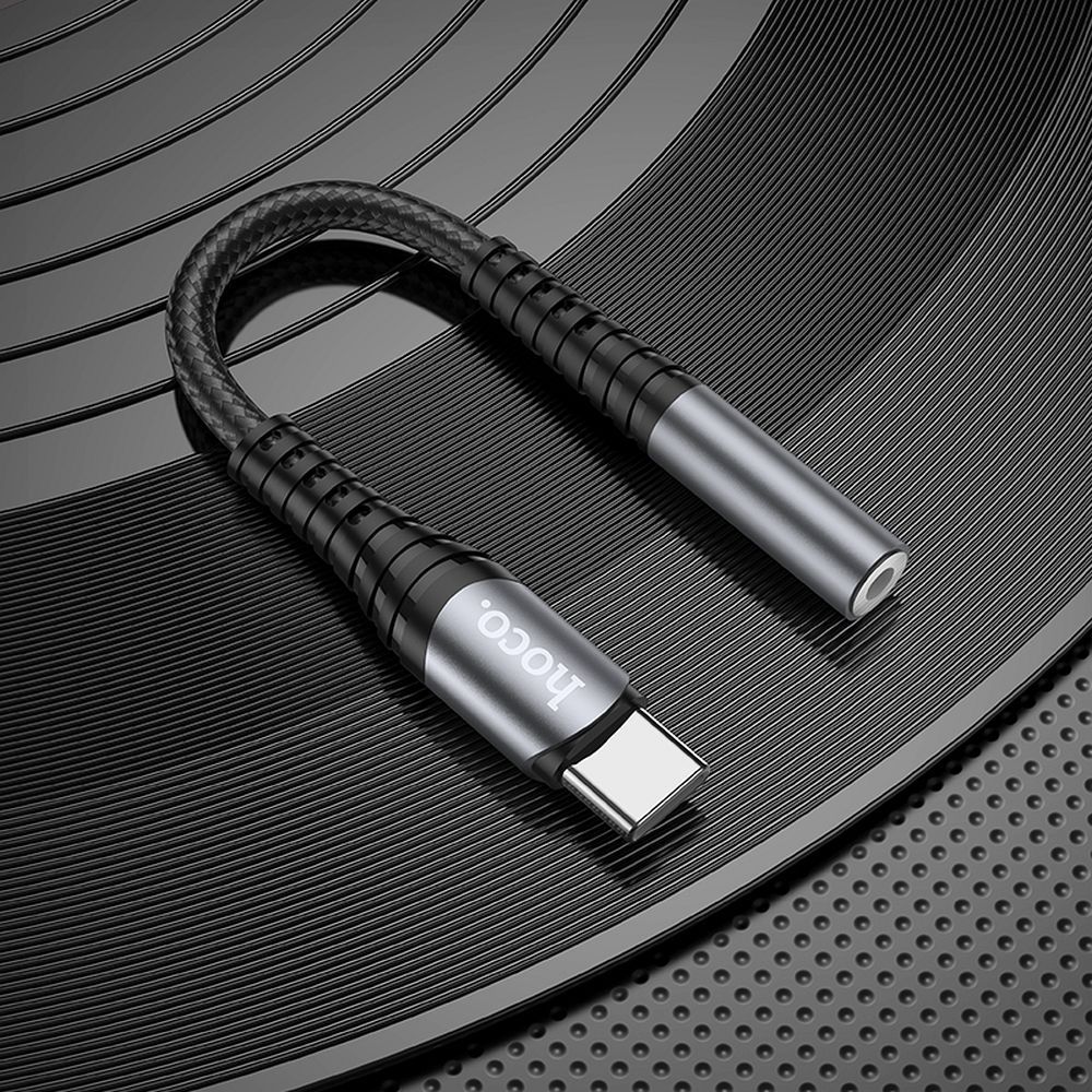 HOCO adapter AUX Jack 3,5 mm (female) to USB C (male) LS33 metal gray