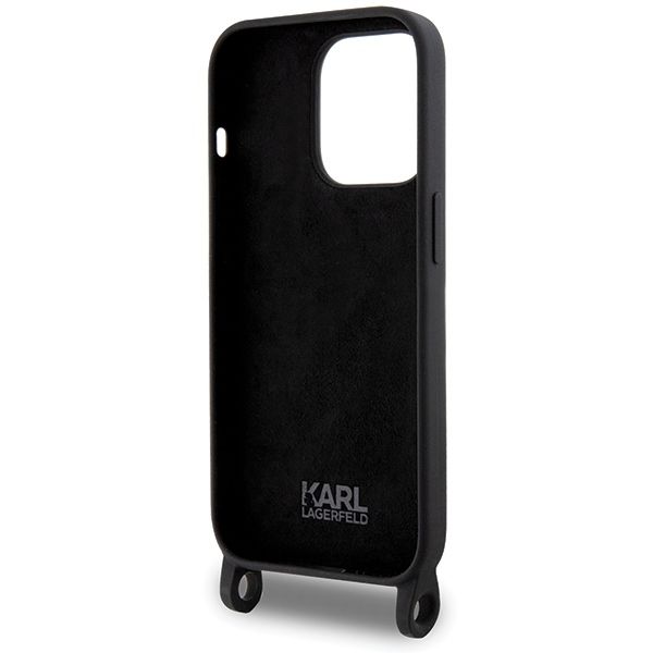 KARL LAGERFELD case for IPHONE 15 Pro Max KLHCP15XSCBSKNK (Silicone Ikonik Crossbody) black
