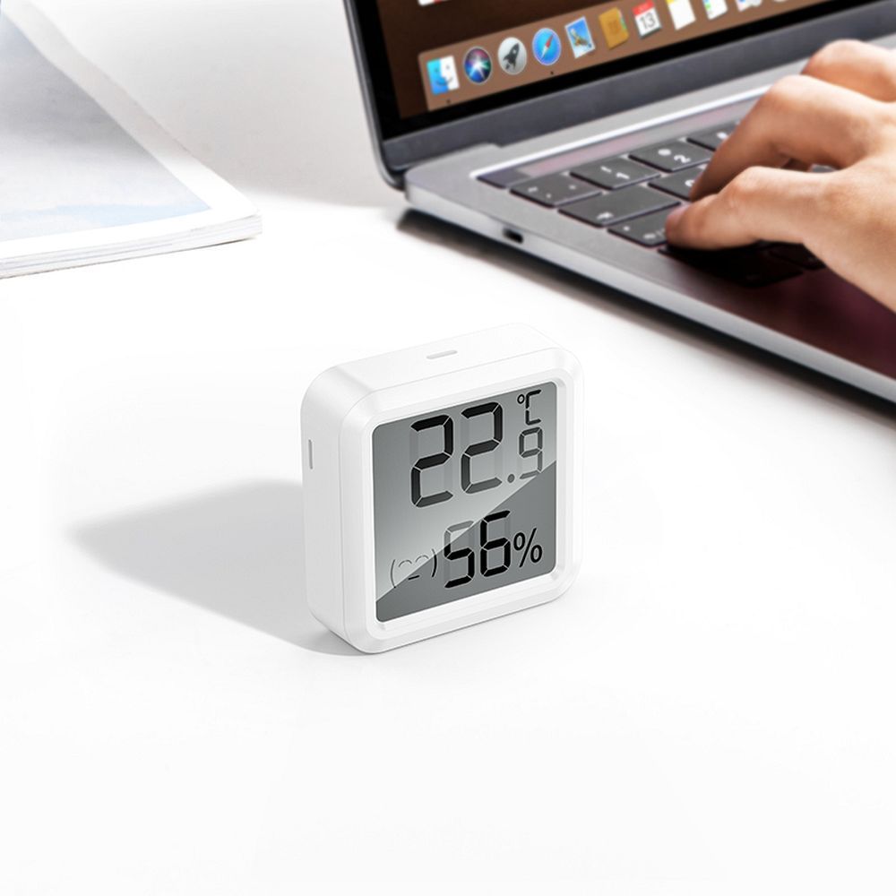HOCO electronic clock with hygrothermometer HX40 white
