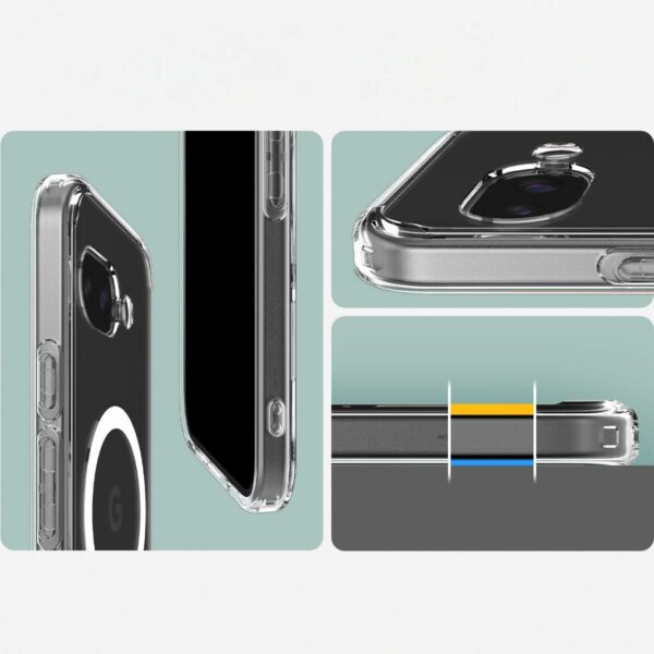 SPIGEN case ULTRA HYBRID MAG compatible with MagSafe for GOOGLE PIXEL 9A clear/white