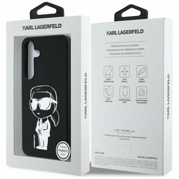 KARL LAGERFELD case for SAMSUNG S25 KLHMS25SPNYKGRTK (Magnetic Silicone Graffiti Ikonik) black
