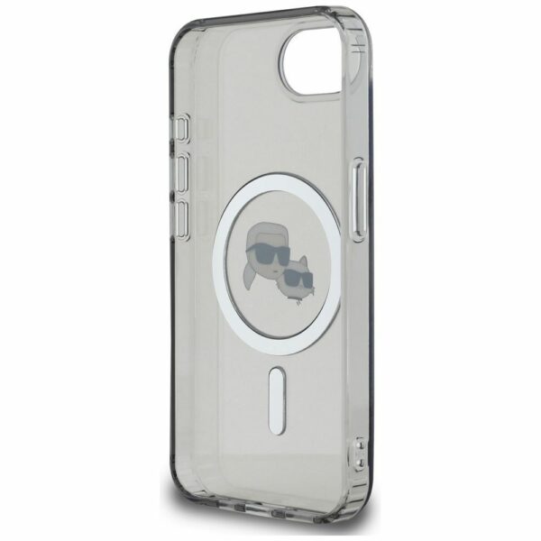 KARL LAGERFELD case for IPHONE 16e (SE 4 2025) compatible with MagSafe KLHMPSE4HLSKCK (IML Metal KC Heads) black