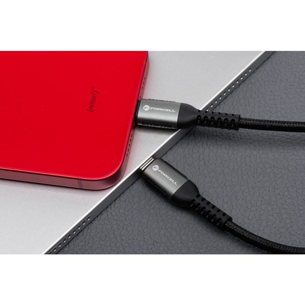 FORCELL F-ENERGY C257 cable USB A to Lightning 2,4A 12W Cafule 2 m black