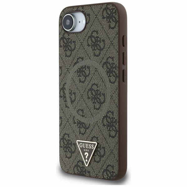 GUESS case for IPHONE 16e (SE 4 2025) compatible with MagSafe GUHMPSE4P4TDPW (PU 4G RingTriangle Logo) brown