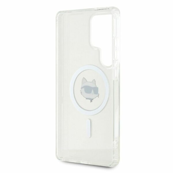 KARL LAGERFELD case for SAMSUNG S25 Ultra KLHMS25LHLSCHH (Magnetic IML Metal Choupette Head) white