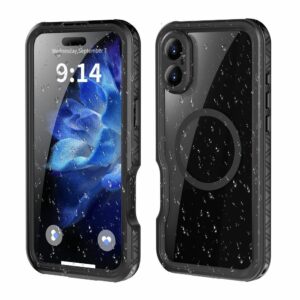 Waterproof case SHELLBOX GT compatible with MagSafe for IPHONE 16 Plus black
