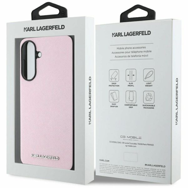 KARL LAGERFELD case for SAMSUNG A56 KLHCSA56PSAFWMCP (Saffiano Metal logo) pink