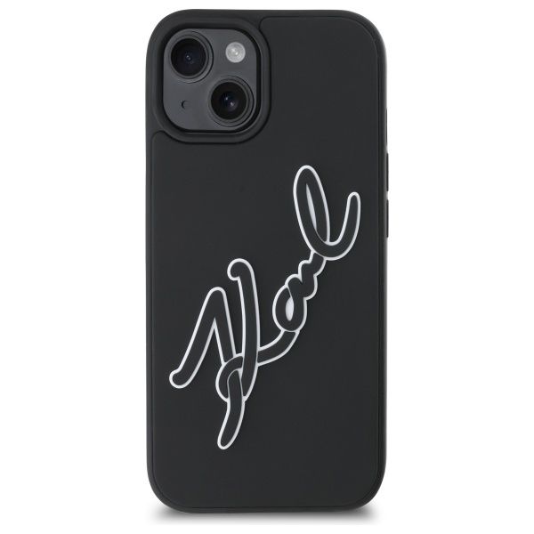 KARL LAGERFELD case for IPHONE 15 KLHCP15S3DRKSDLK (3D Rubber Signature) black