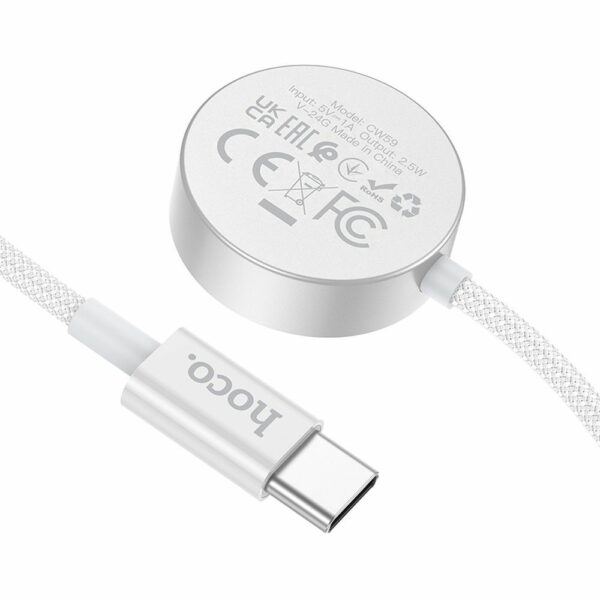 HOCO wireless charger Type C compatible with APPLE Watch and SAMSUNG Watch CW59 white