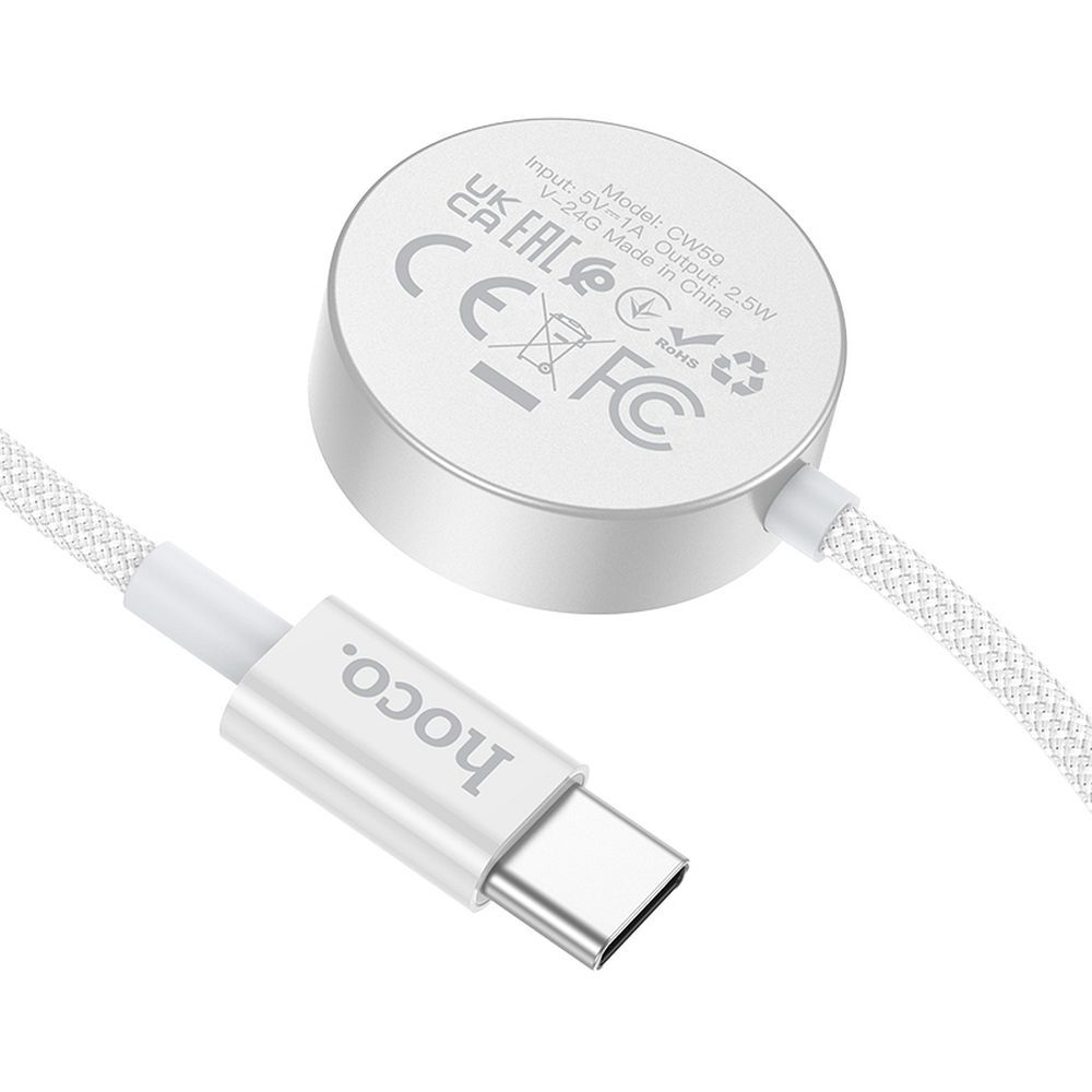 6672393d3c97abbed3a6a3dbf541ff03 HOCO wireless charger Type C compatible with APPLE Watch and SAMSUNG Watch CW59 white