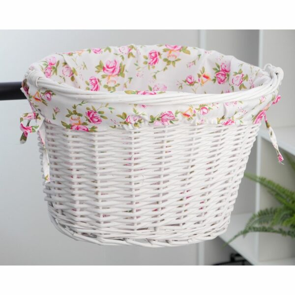 Willow basket with printing fabric FSBKT-037-1 white