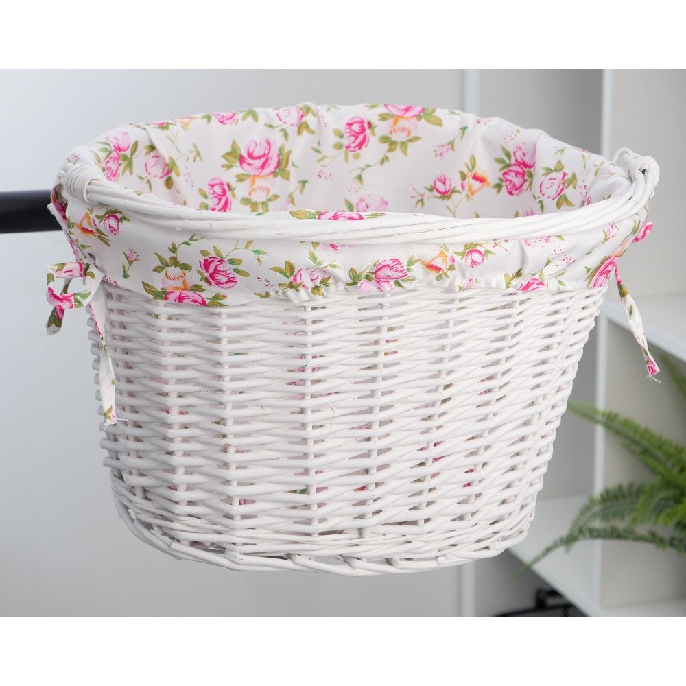6678c7f94810f3ceaa38bd2698b63c9c Willow basket with printing fabric FSBKT-037-1 white