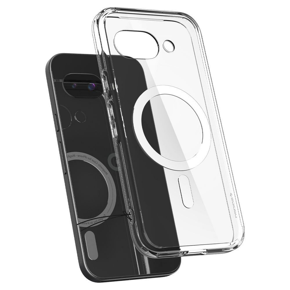SPIGEN case ULTRA HYBRID MAG compatible with MagSafe for GOOGLE PIXEL 9A clear/white