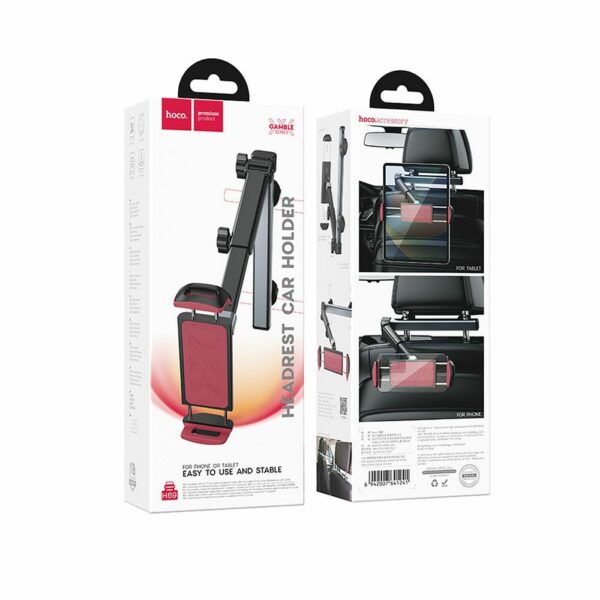 HOCO telescopic car holder for headrest (4,5" - 13") H69 black and red