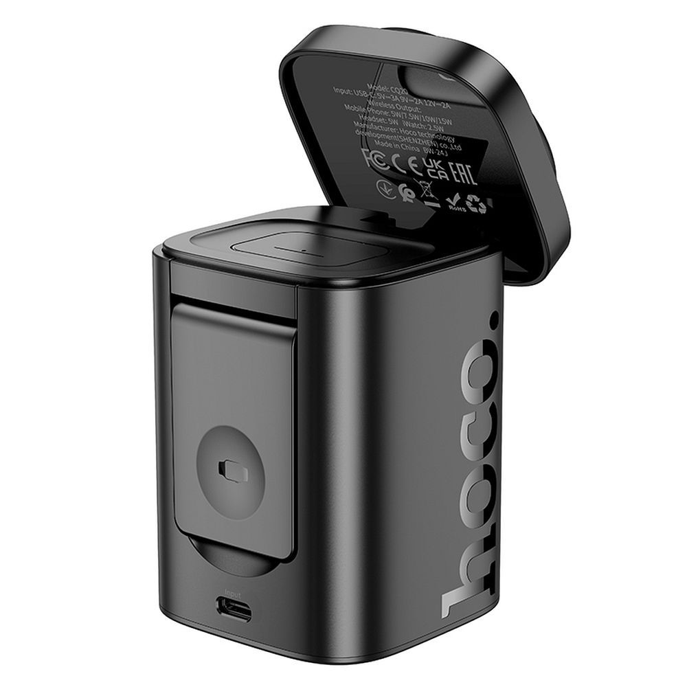 Ασύρματος Φορτιστής 3 σε 1 HOCO CQ20 για Apple Watch & iPhone 15W - Μαύρος