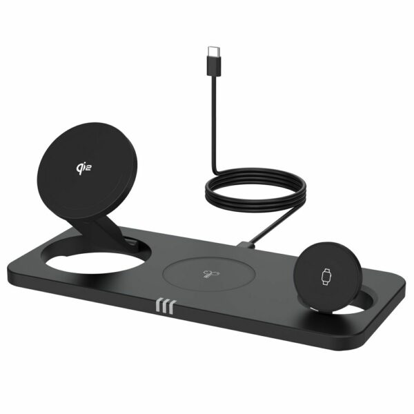 Ασύρματος Φορτιστής 3 σε 1 FORCELL Qi2 MagSafe 20.5W Μαύρος - Γρήγορη Φόρτιση