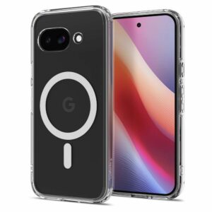 SPIGEN case ULTRA HYBRID MAG compatible with MagSafe for GOOGLE PIXEL 9A clear/white