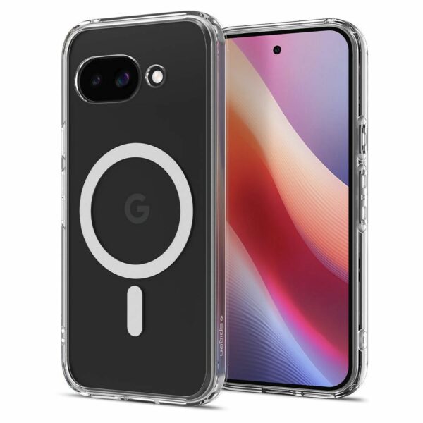 SPIGEN case ULTRA HYBRID MAG compatible with MagSafe for GOOGLE PIXEL 9A clear/white