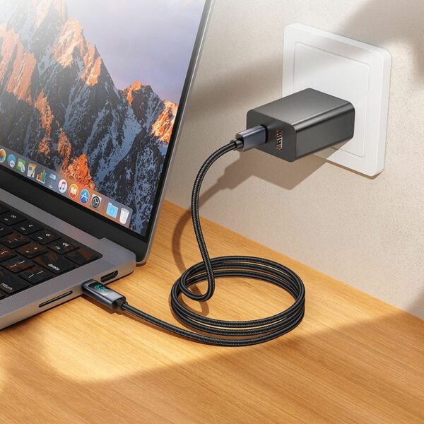 HOCO cable Type C to Type C with display 3A 60W X112 1 m black