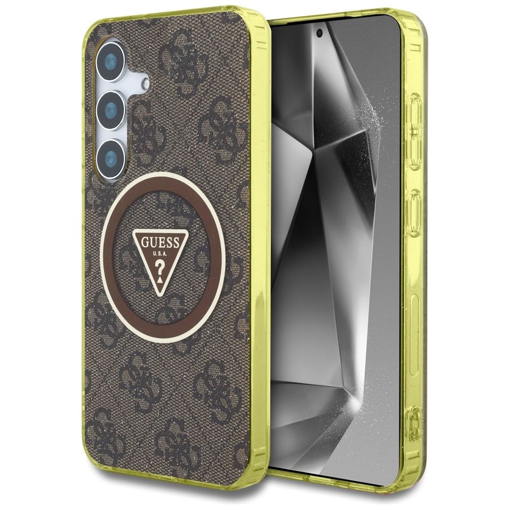 Θήκη Κινητού GUESS Magnetic Glitter για Samsung S25 - Καφέ