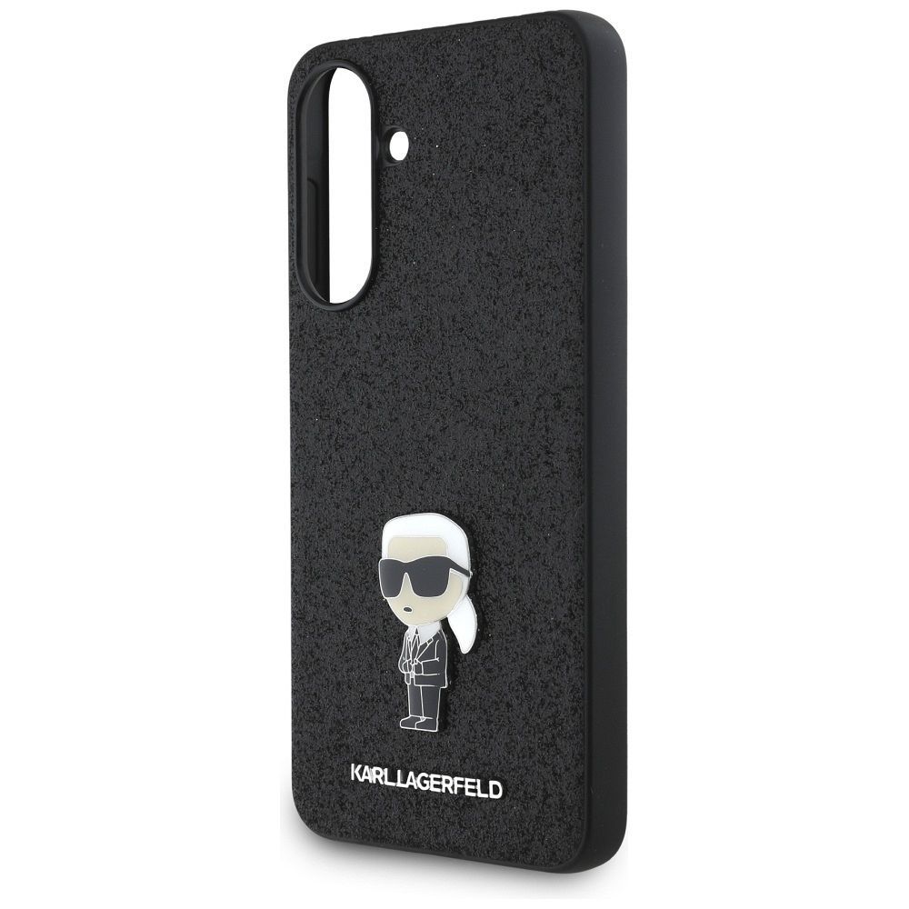 KARL LAGERFELD case for SAMSUNG A56 KLHCSA56GKNPSK (Fixed Glitter W/ Ikonik Metal Pin) black
