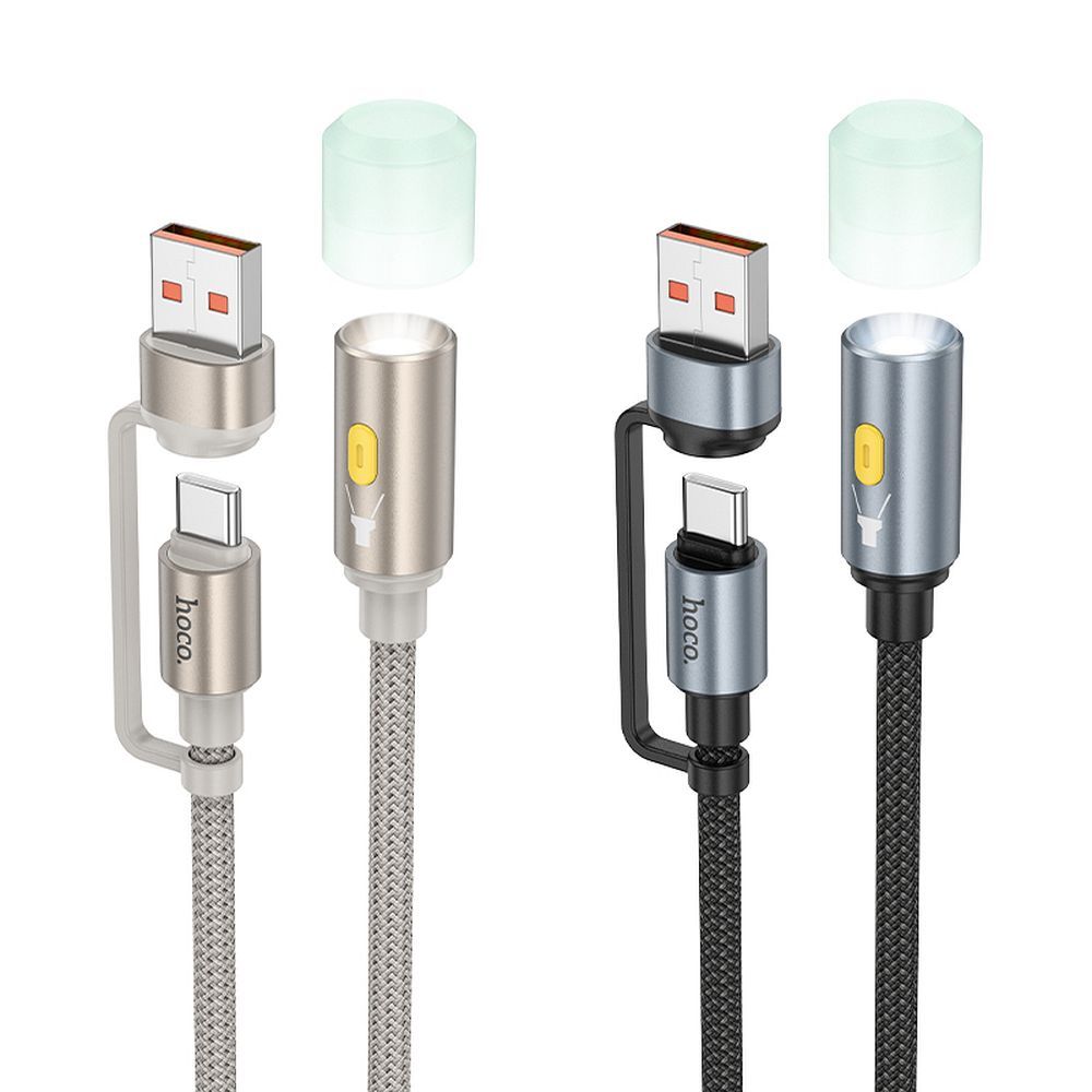 HOCO cable USB A / Type C to LED light UA38C gold