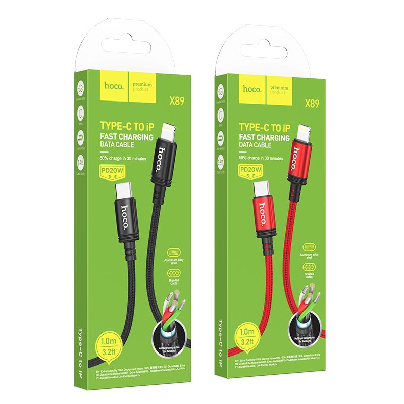 HOCO cable Type C to Lightning PD 20W X89 1 m black