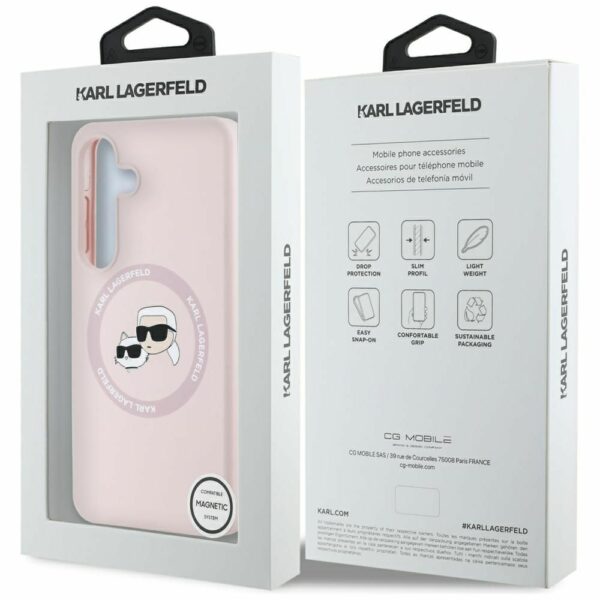 KARL LAGERFELD case for SAMSUNG S25 KLHMS25SSKCHTCP (Magnetic Silicone Double Heads) pink