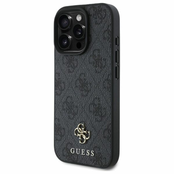 Θήκη GUESS iPhone 16 Pro MagSafe PU 4G Small & Classic Μαύρη GUHMP16LP4SM4MK