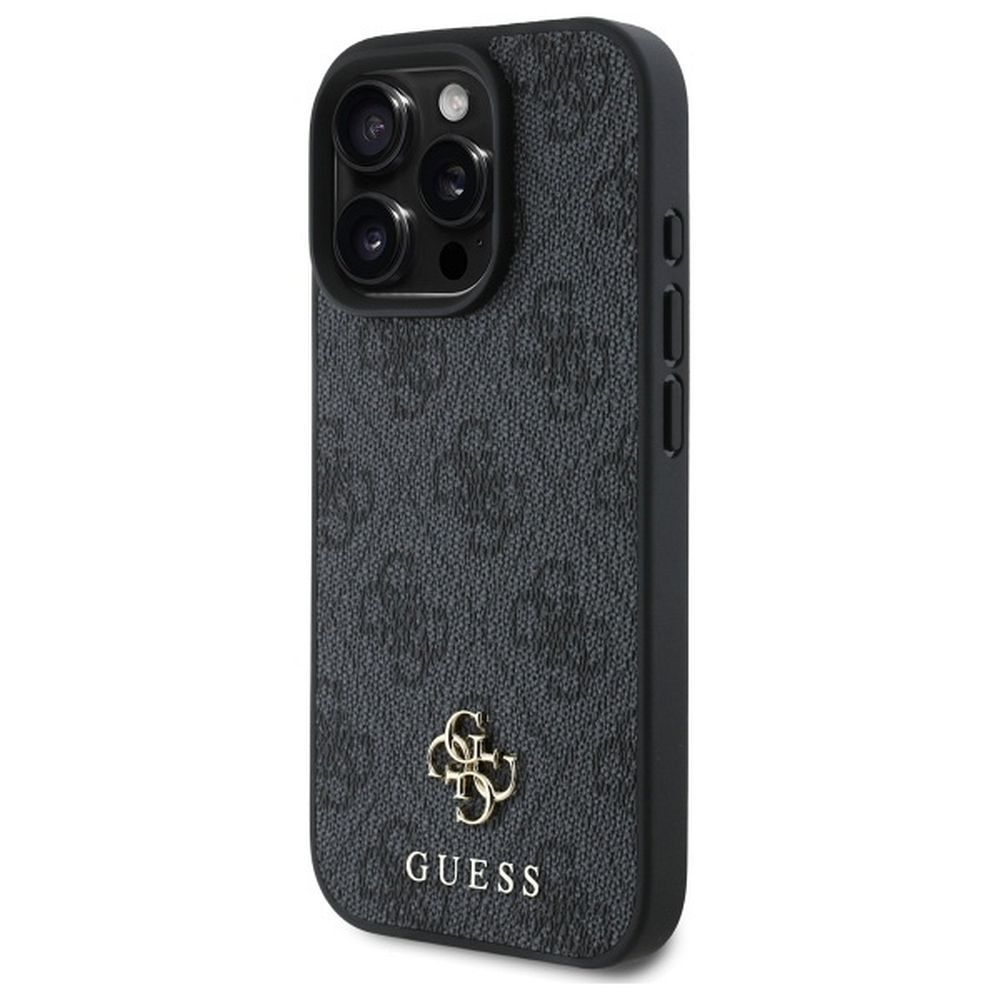 Θήκη GUESS iPhone 16 Pro MagSafe PU 4G Small & Classic Μαύρη GUHMP16LP4SM4MK