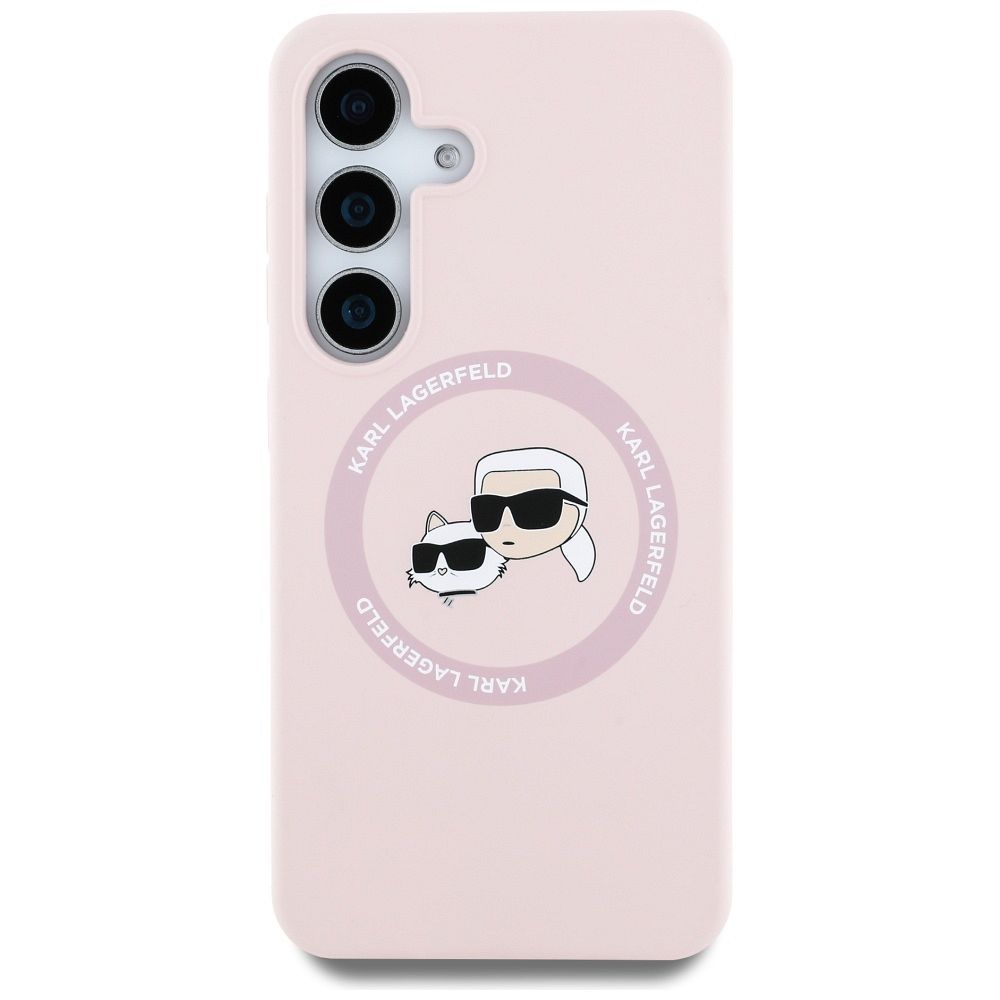 KARL LAGERFELD case for SAMSUNG S25 Plus KLHMS25MSKCHTCP (Magnetic Silicone Double Heads) pink