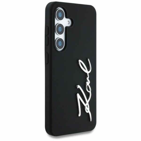 KARL LAGERFELD case for SAMSUNG S25 KLHCS25SSCMSMVK (Silicone Sign Metal Logo) black