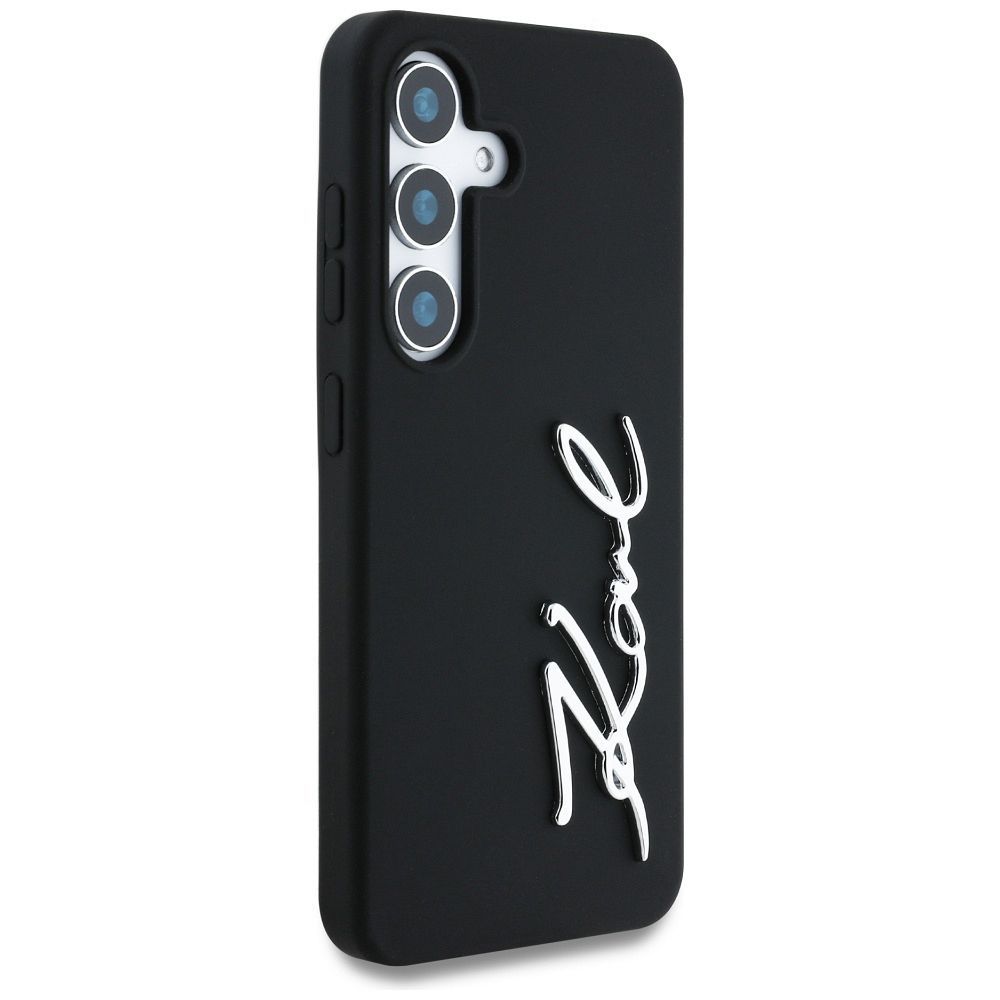 KARL LAGERFELD case for SAMSUNG S25 KLHCS25SSCMSMVK (Silicone Sign Metal Logo) black