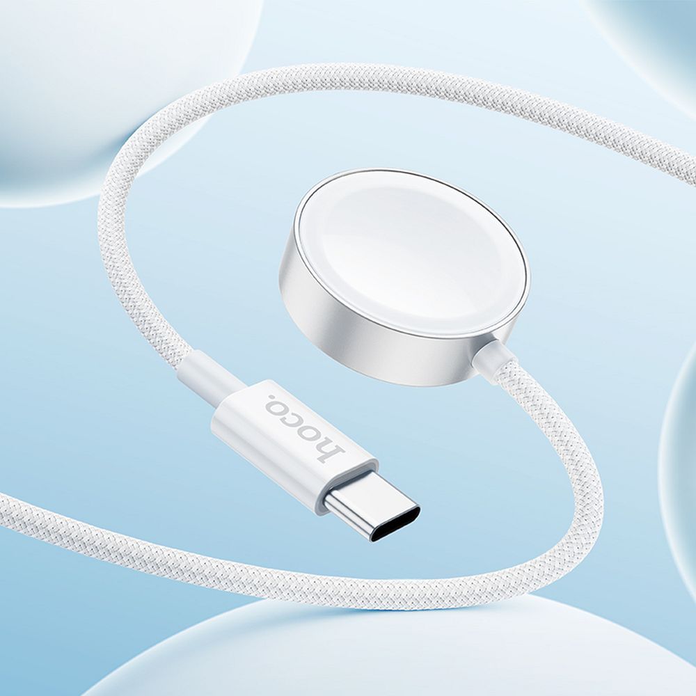6e21c261f5586c18c10620fa3bbcaffe HOCO wireless charger Type C compatible with APPLE Watch and SAMSUNG Watch CW59 white
